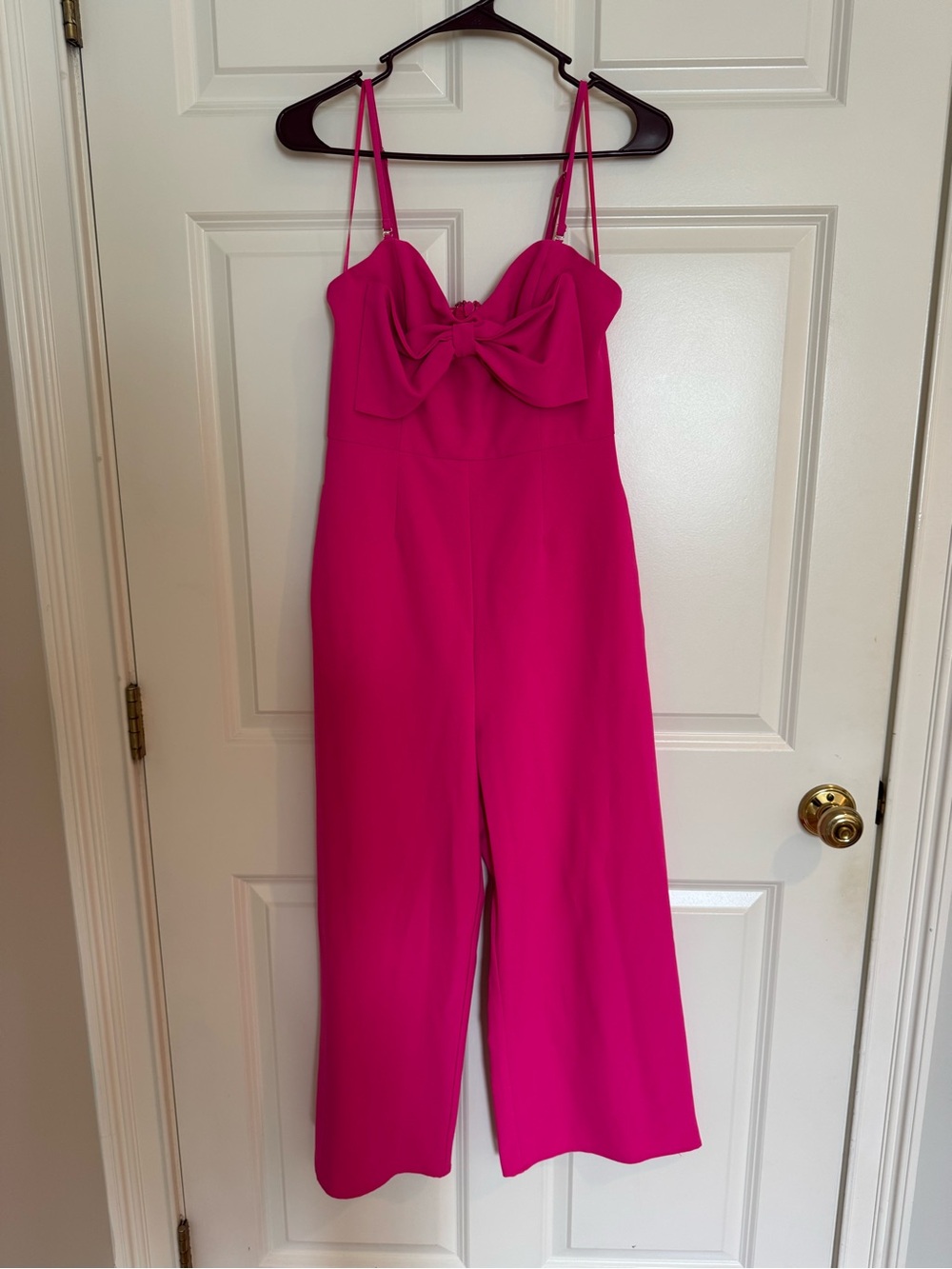 Sugarlips Hot Pink Bow-Front Wide-Leg Jumpsuit